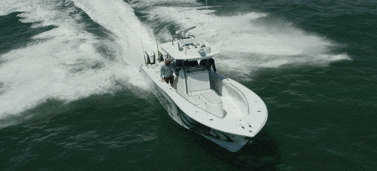 Evinrude engines on boat conquering the waters