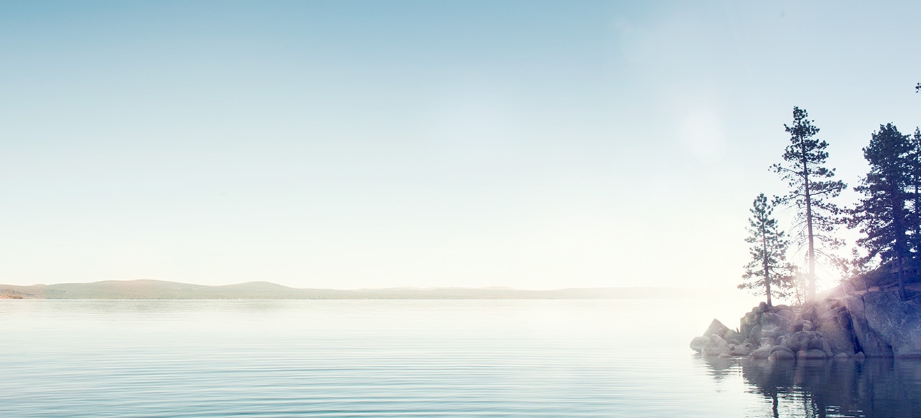 Wide shot of a lake